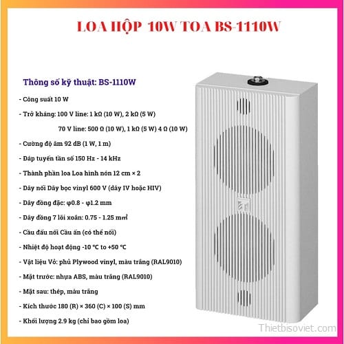 Loa hộp 10W TOA BS-1110W