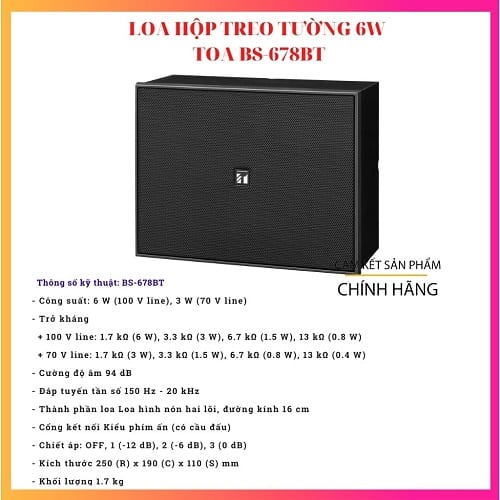 Loa hộp 6W TOA BS-678BT