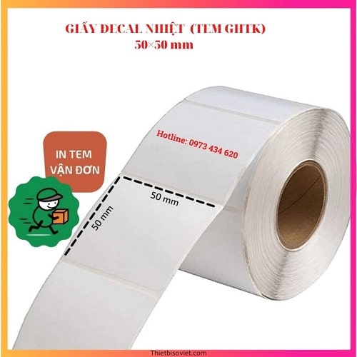 Phân phối Decal nhiệt 50×50 mm, Tem GHTK tại Thủ Đức TP.HCM
