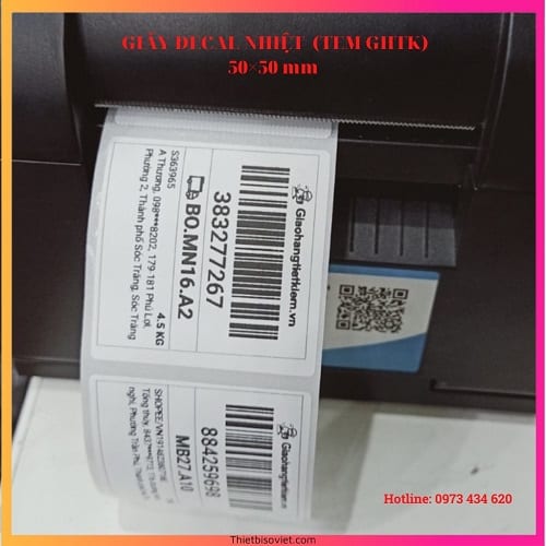 Tem GHTK 50x50 mm - Decal Nhiệt 5x5 cm (Cuộn 30 Mét)