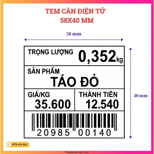 Tem cân điện tử 58x40mm
