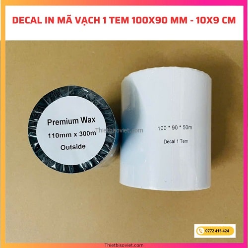 Giấy in mã vạch 1 tem 100x90mm - 10x9 cm