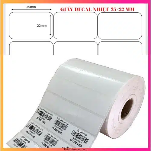 Giấy in mã vạch 3 tem 35x22mm
