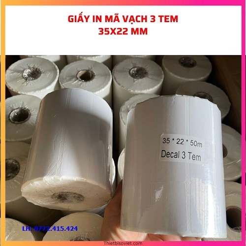 Giấy in mã vạch 3 tem 35x22mm