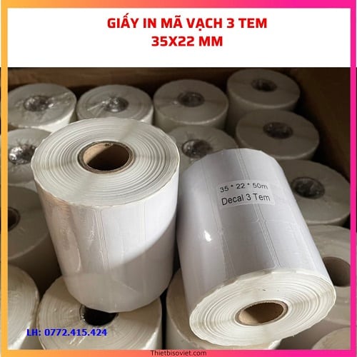 Giấy in mã vạch 3 tem 35x22mm