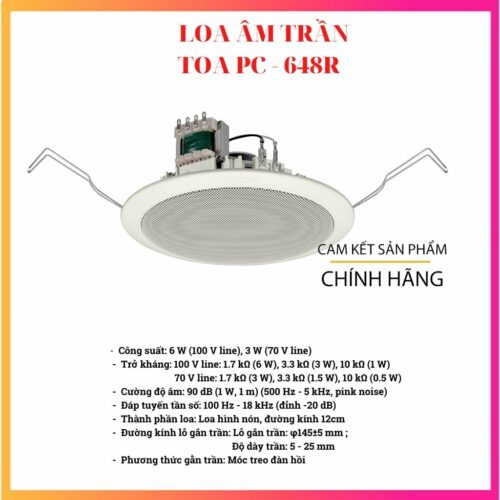 Loa âm trần loại móc treo TOA PC-648R