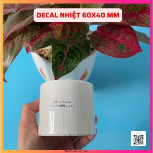 Giấy In Tem 60x40 mm - Decal Nhiệt 6x4 cm (Cuộn 30 Mét)