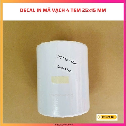giấy decal in mã vạch 25x15mm