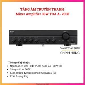 Tăng âm liền Mixer công suất 30W TOA A-2030