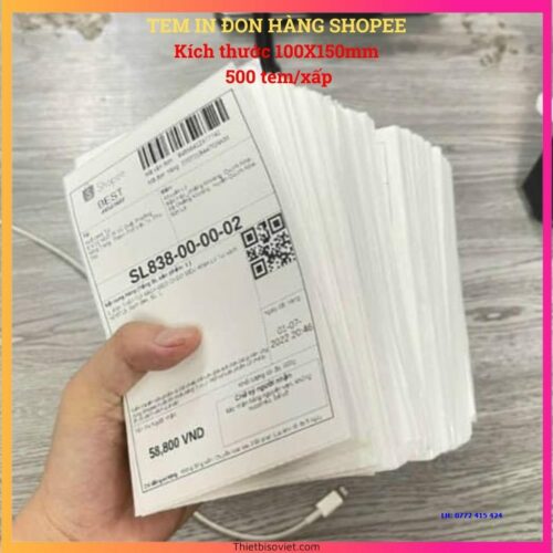 Decal nhiệt khổ A6 (100X150) dạng xấp dùng in đơn hàng Tiktok, shopee, lazada...