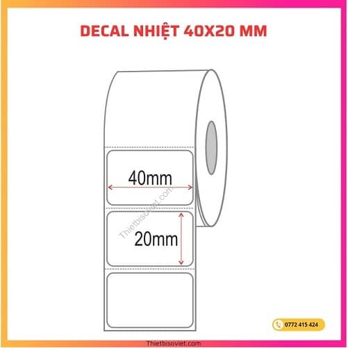 Decal nhiệt 40×20 mm