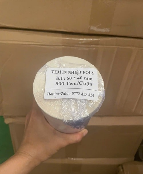 Tem in nhiệt Poly 60x40mm