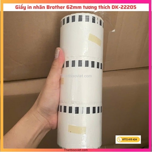 Giấy in nhãn Brother 62mm tương thích DK-22205