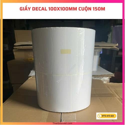 Giấy decal in mã vạch 100x100mm - Decal 10x10