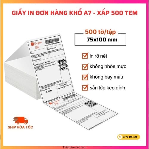 Giấy In Đơn Hàng Khổ A7 (75×100) tại Phường An Phú Đông, Quận 12