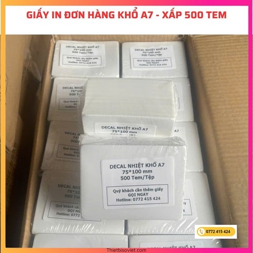 Giấy in đơn hàng khổ A7,Xấp 500 Tem, in đơn hàng shopee, tiktok